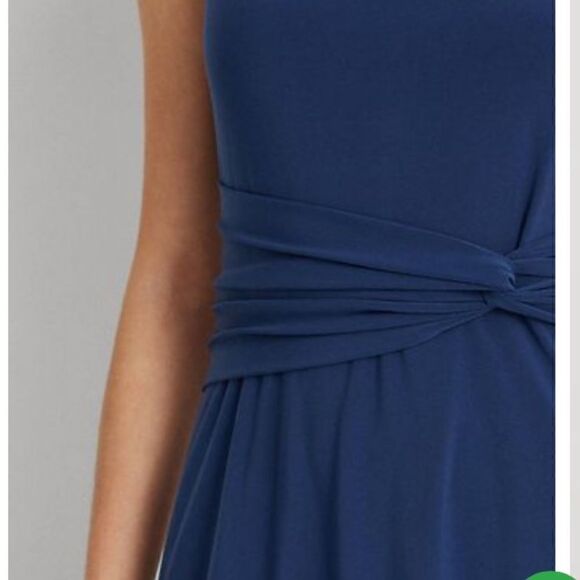 Lauren Ralph Lauren Miralavia Fit & Flare Navy Jersey Stretch Dress- twist waist - Picture 12 of 16
